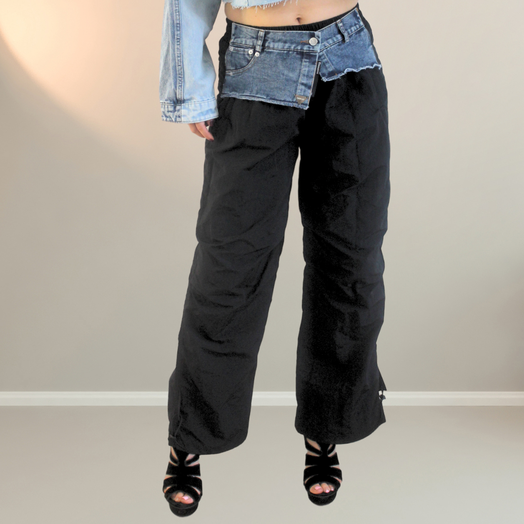 Pantalon negro con tejano