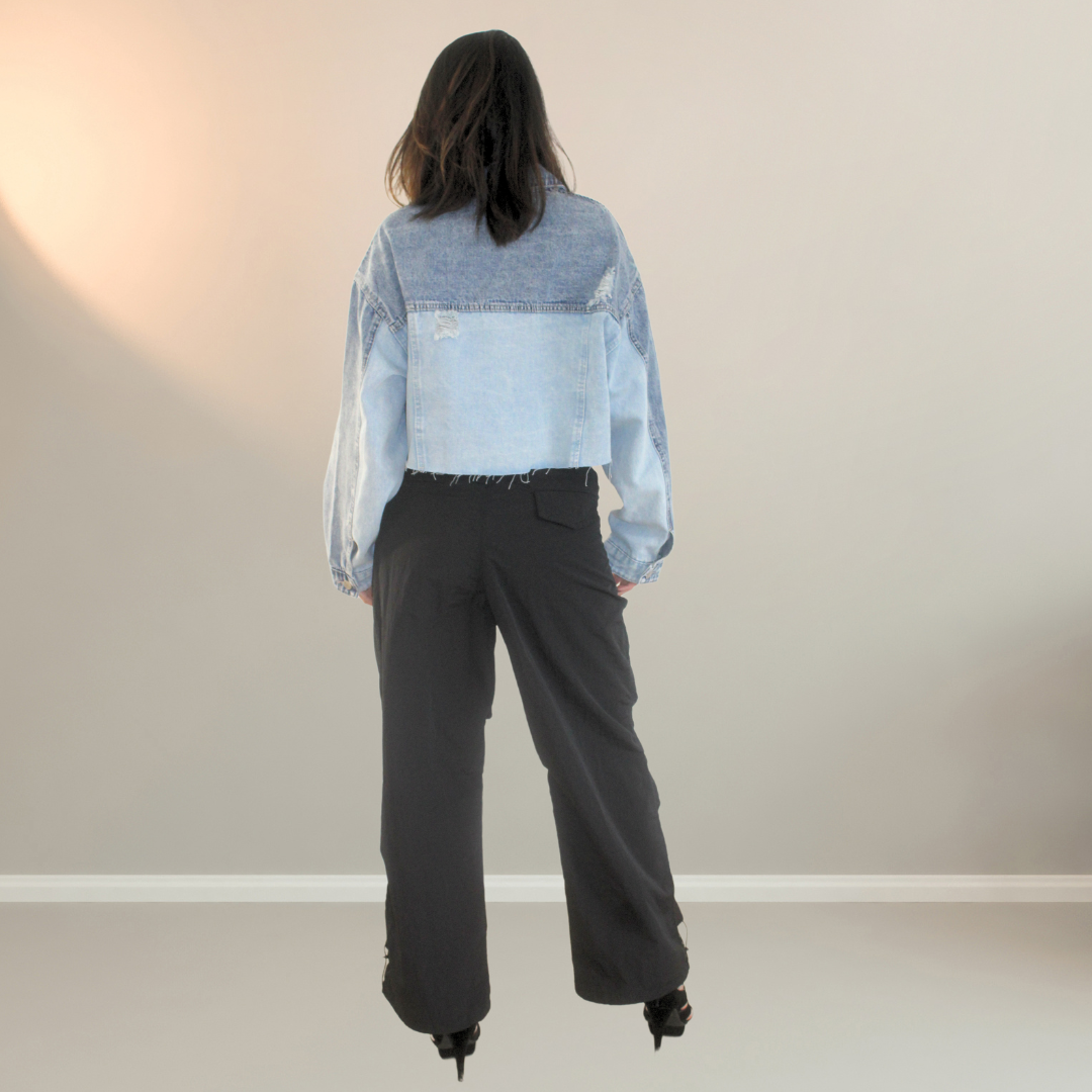 Pantalon negro con tejano