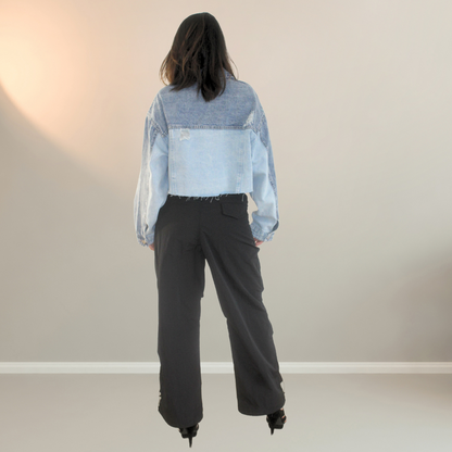 Pantalon negro con tejano