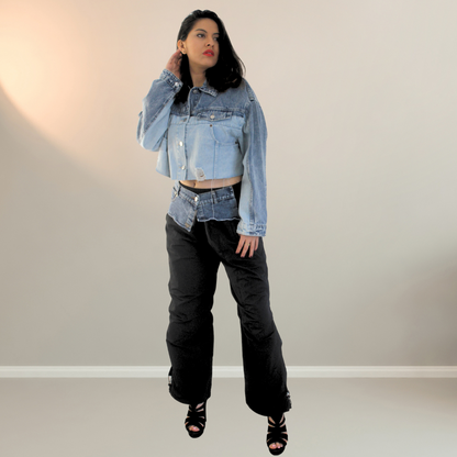 Pantalon negro con tejano