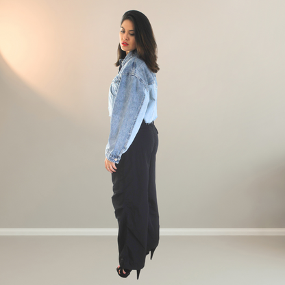 Pantalon negro con tejano