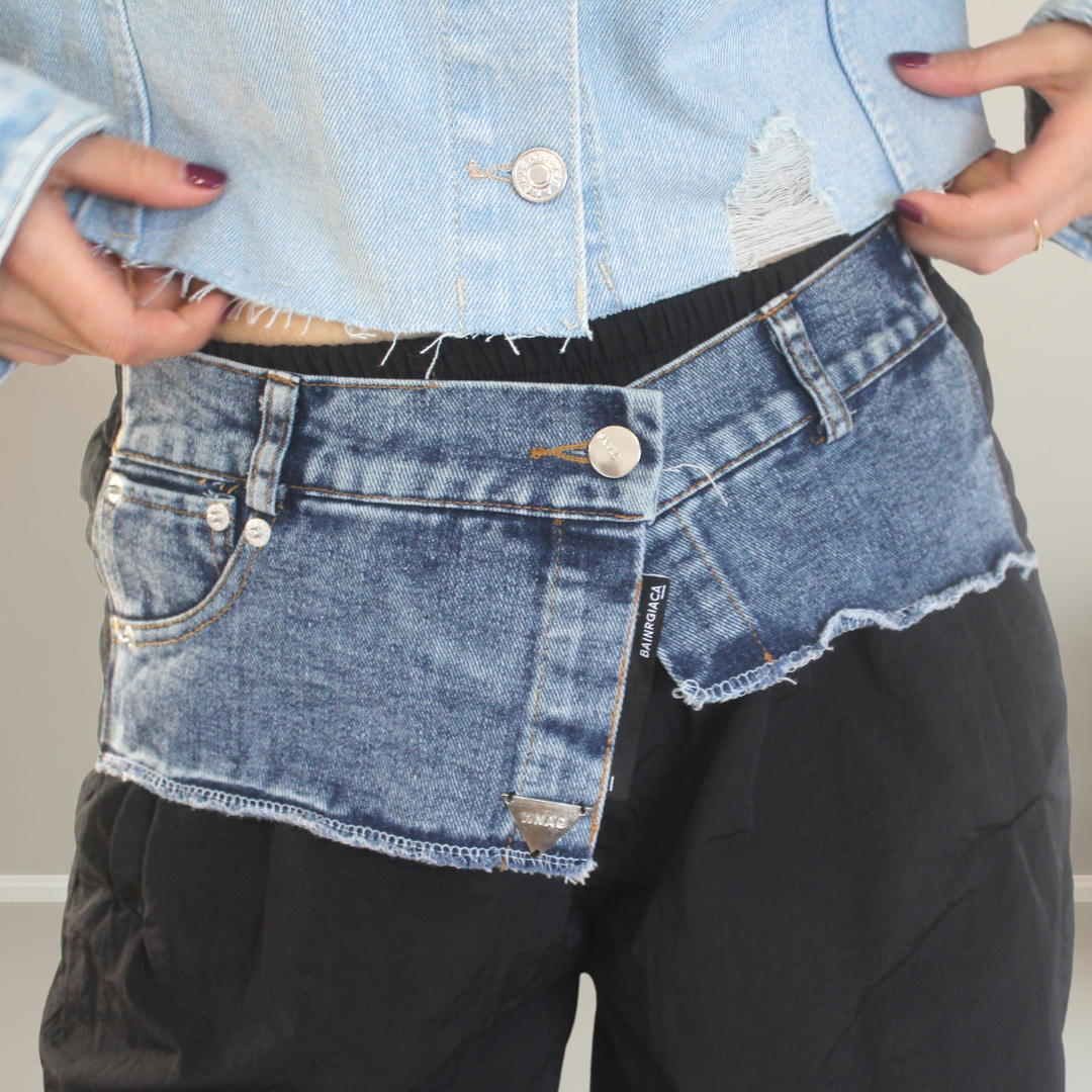 Pantalon negro con tejano