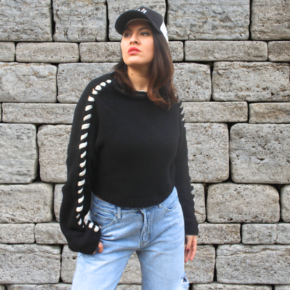 Jersey negro con tejido