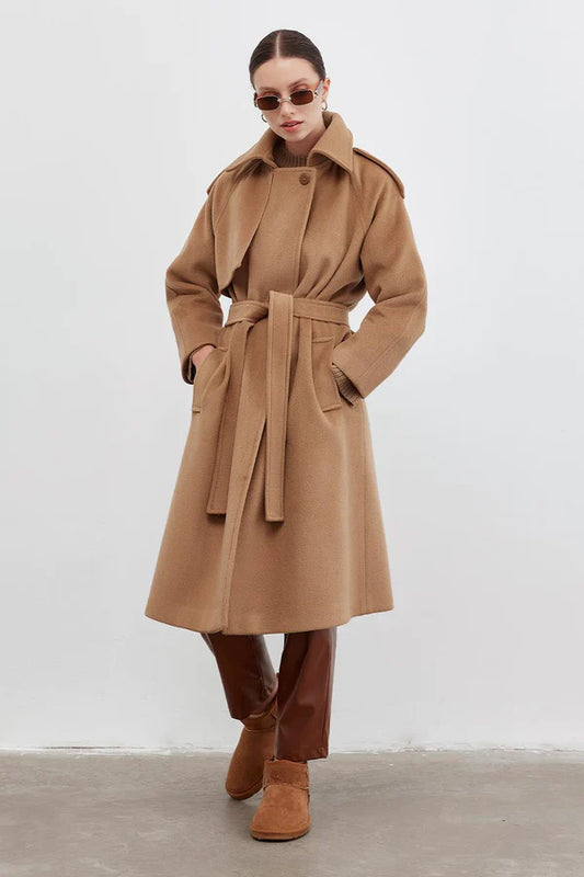 Abrigo cashmere, abrigo de piel 